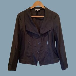 Tribella Black Nylon Mesh Jacket Raincoat Windbreaker Motocross Rocker Jacket S